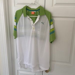 Puma Golf Shirt - Used - White and Green